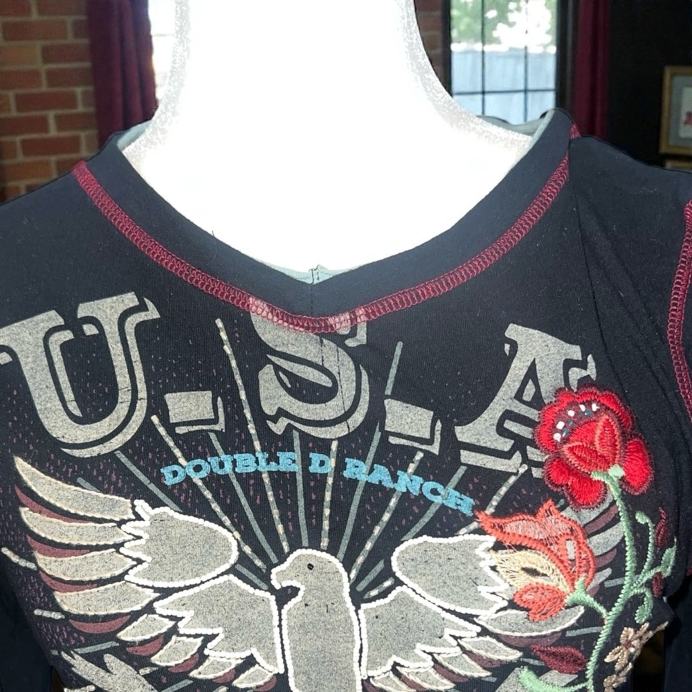 Double D Black Long Sleeve Graphic Top - Picture 4 of 14